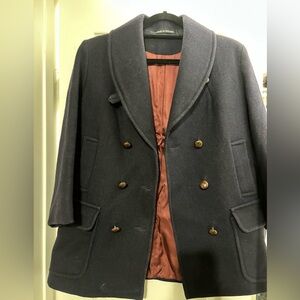 Classic Navy Double-Breasted Woman’s Coat